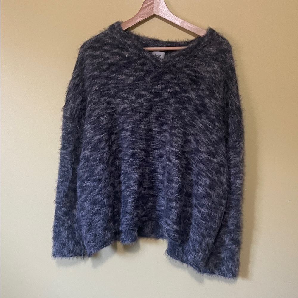 BDG Fuzzy Charcoal V-Neck Sweater
